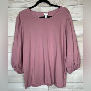 Ava & Viv Mauve 3/4 Length Sleeve Top. Size X